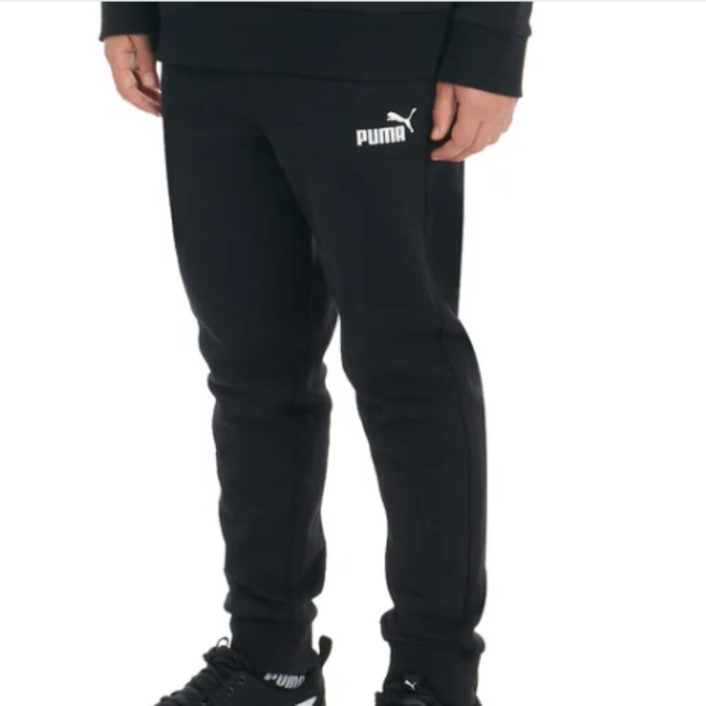 Puma Kids Black Fleece Jogger Pants, size M (10/12) NWOT